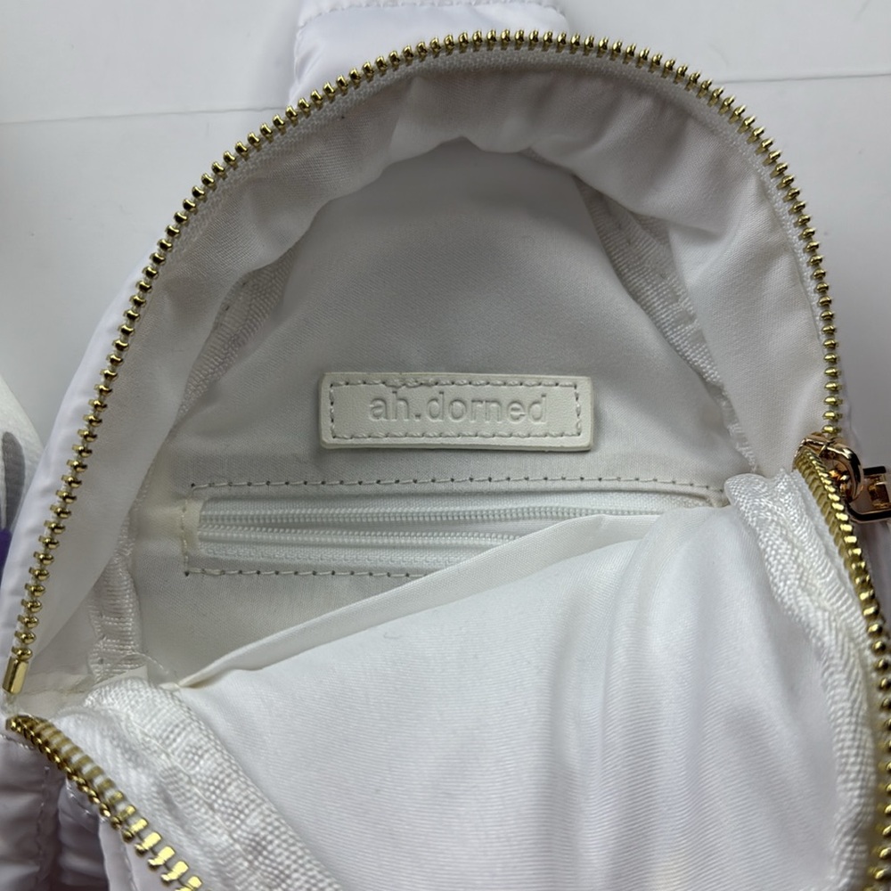 NWT New White Quilted Puffer crossbody bag with Strap - Picture 6 of 12